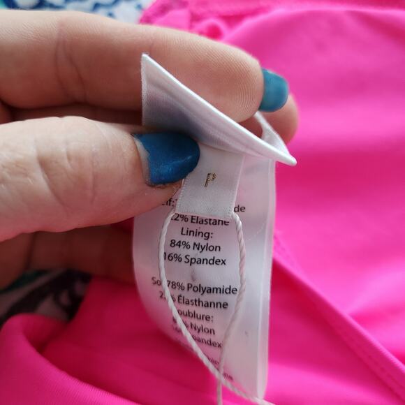 MILLY Cabana Ruched Halter One Piece Swimsuit P Neon Pink Beach Vacation Resort - Picture 8 of 11